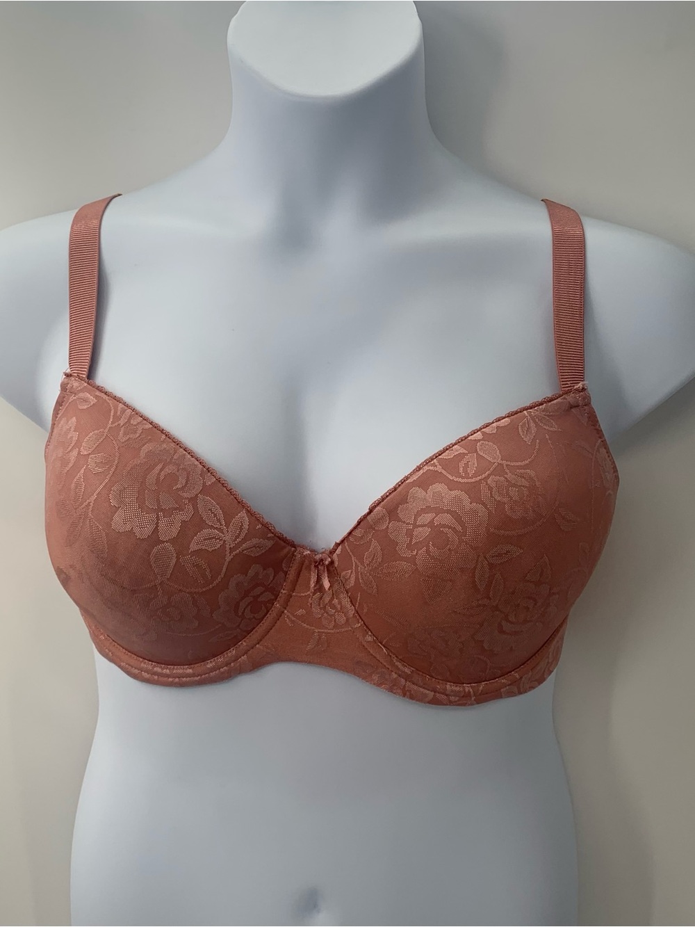 Talla Womens Rose Pink Floral Underwired Padded Adjustable Push Up Bra Size 40C